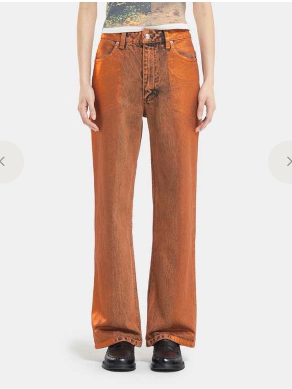 NWT Eckhaus Latta copper high waisted  Wide-Leg Jeans